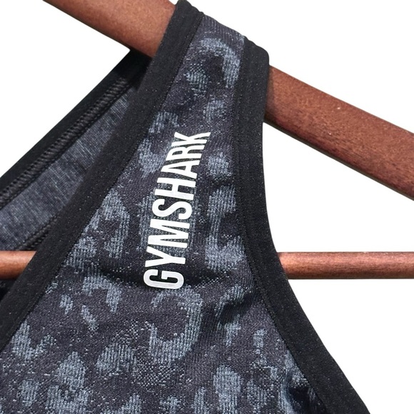 GYMSHARK adapt seamless sports bra gray & black leopard Size Small - Picture 4 of 9
